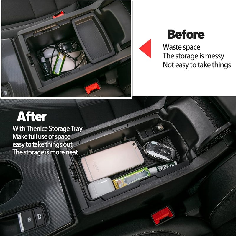 Thenice for 11th Gen Civic Armrest Storage Box Insert Tray Glove Box Organizer for Honda Civic 2022 2023 2024 2025 2026 with CVT - Image 2